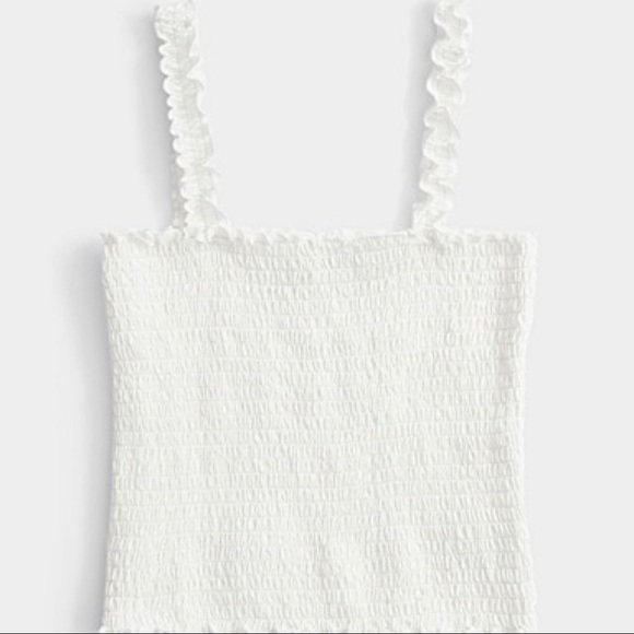 Simons smocked white crop top, size S - Picture 1 of 5